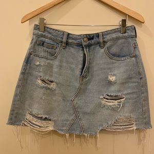 Distressed Jean Skirt